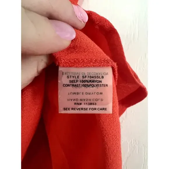 Women's Orange Pixley Zip Zipper Tank Top Size Medium - Picture 4 of 7